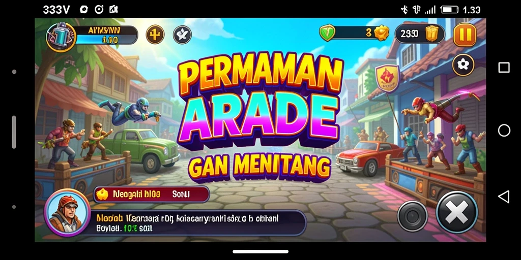 Tangkapan layar menunjukkan serunya gameplay Arcade 333V.