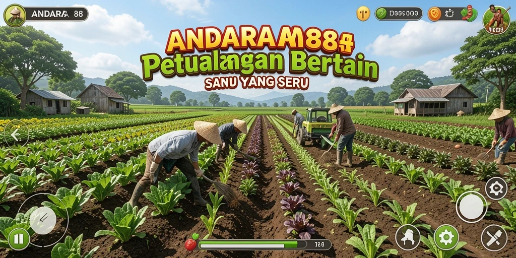 Tangkapan layar gameplay yang menampilkan kebun digital yang indah.