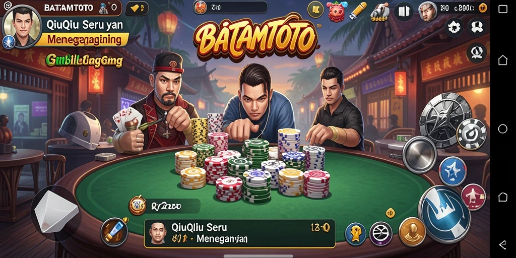 Tampilan gameplay seru dalam permainan QiuQiu BATAMTOTO.