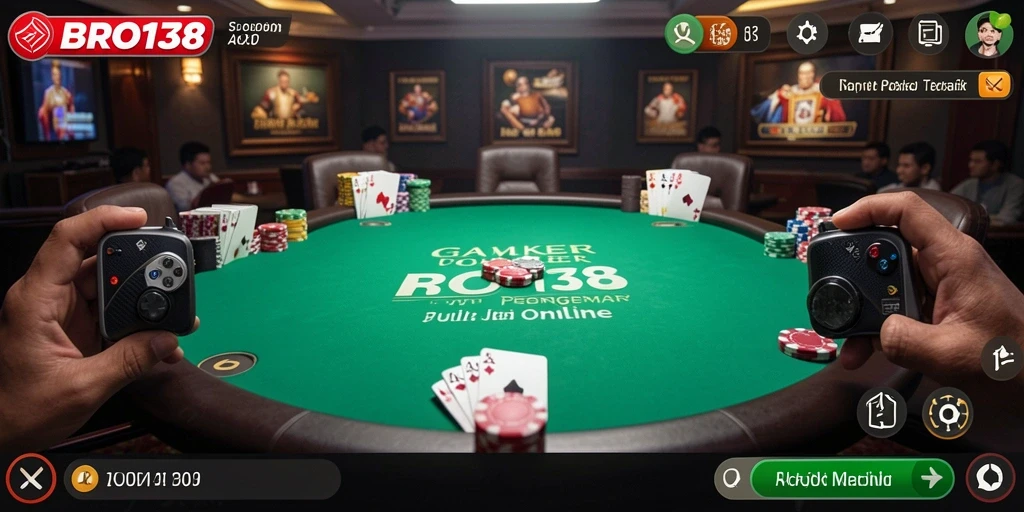 Gameplay Poker yang seru dalam aplikasi BRO138.