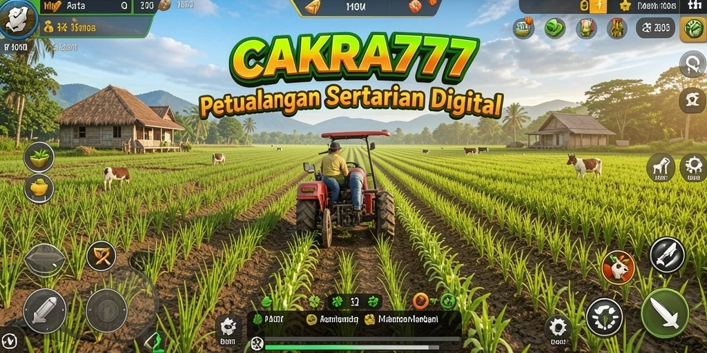 Gameplay CAKRA777 menampilkan aktivitas bertani yang seru dan interaktif.