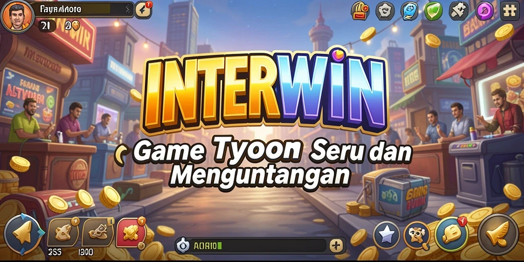 Screenshot gameplay INTERWIN menunjukkan pengelolaan bisnis yang seru.