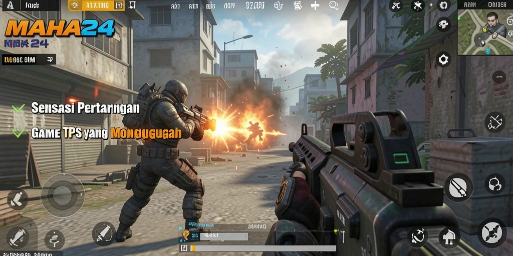 Screenshot gameplay seru MAHA24 menampilkan aksi pertarungan intens.