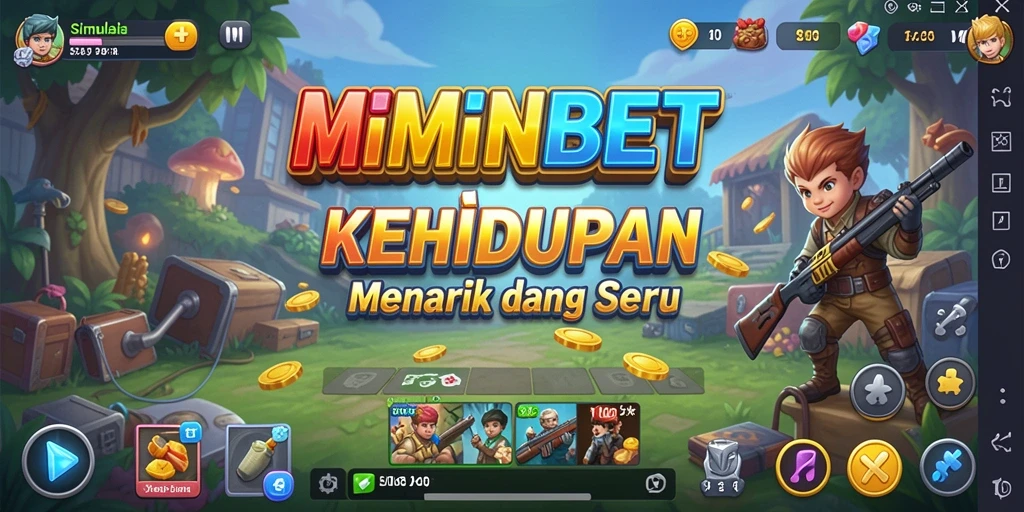Screenshot gameplay MIMINBET menunjukkan interaksi penuh warna dan menyenangkan.