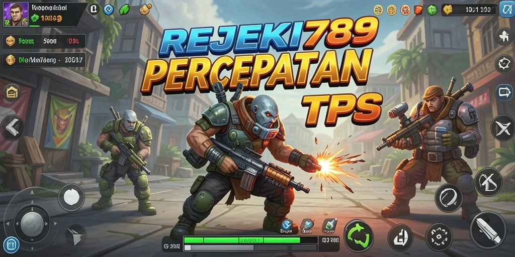 Screenshot utama menampilkan aksi pertempuran sengit di REJEKI789.