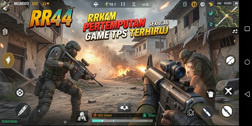Tampilan gameplay RR44 yang mendebarkan dalam pertempuran TPS.