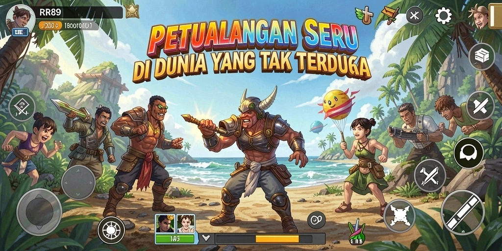 Tangkapan layar utama RR89 menampilkan momen mendebarkan dalam petualangan.