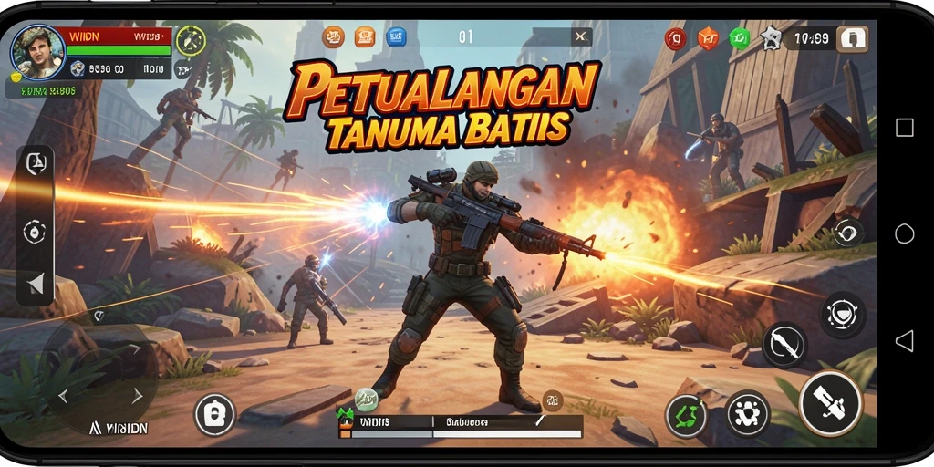 Tampilan gameplay WINIDN yang seru dan mendebarkan saat pertarungan.