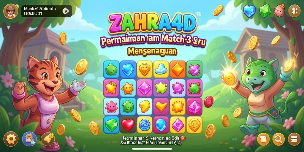 Tangkapan layar ZAHRA4D menampilkan gameplay seru dalam genre Match-3.